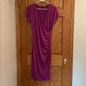 Purple midi dress.